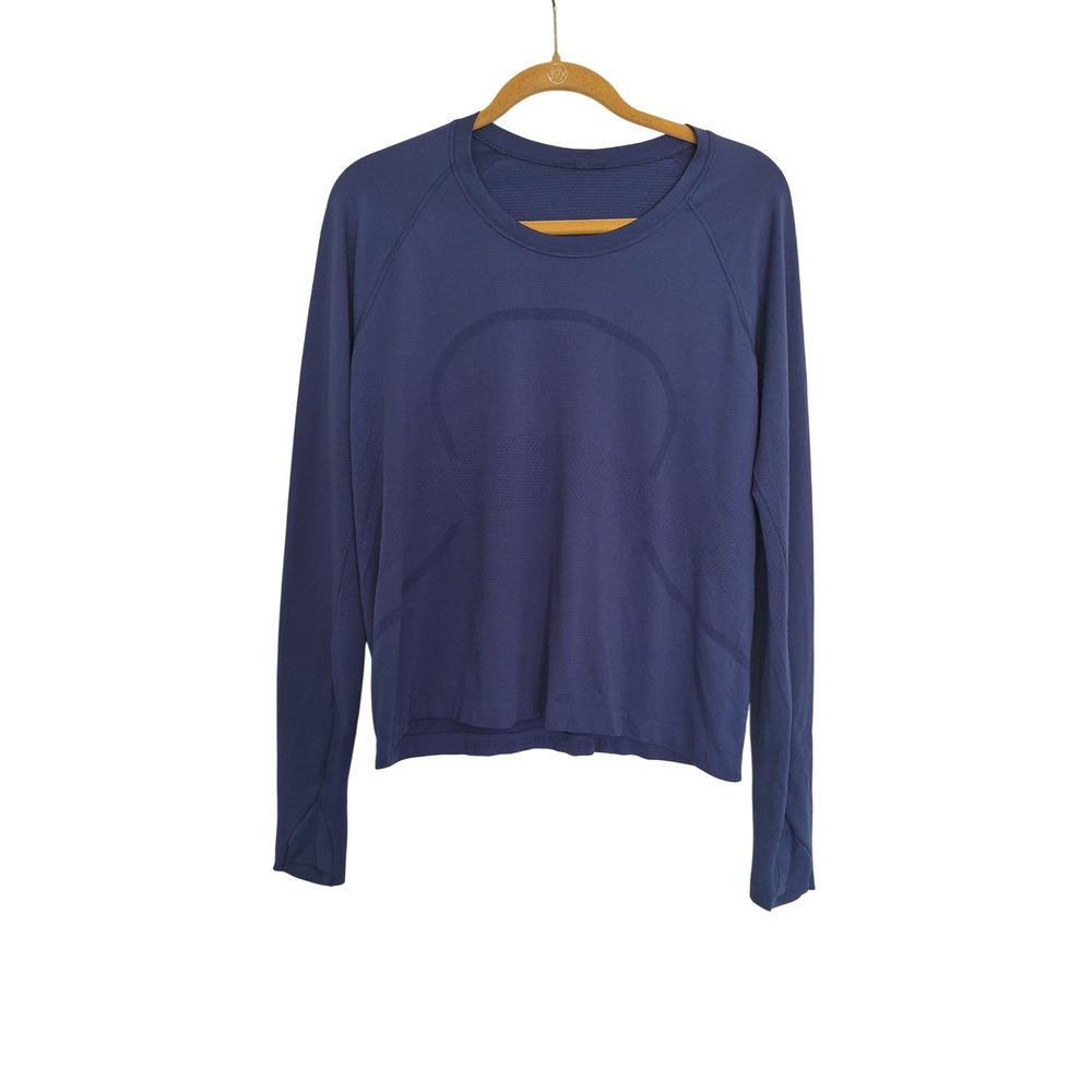 Lululemon Swiftly Tech Long Sleeve 2.0 Relaxed Fit Indigo Blue‎ Shirt Size 14